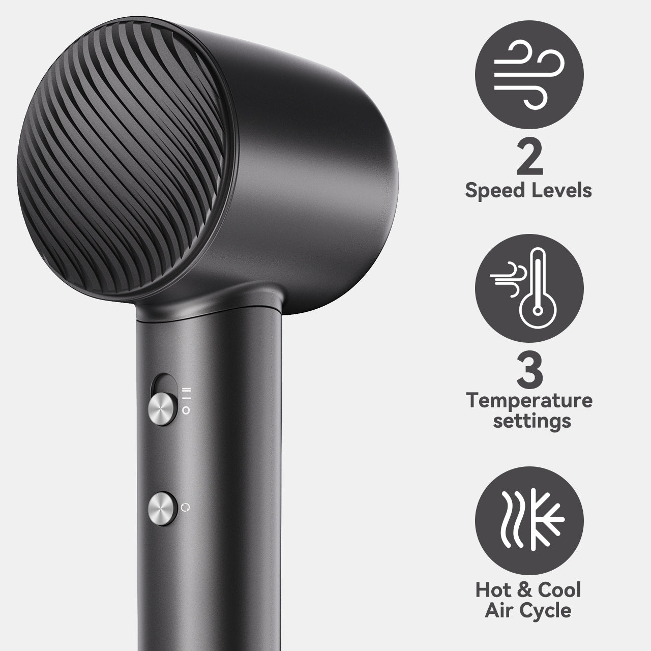 vividreamore velo lite hair dryer with 2 heat settings and 2 speed levels