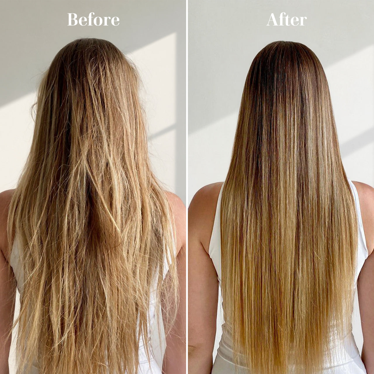 Vividreamore Velo Essential ionic hair dryer vs traditional dryer, frizz control comparison showing hydrated, smooth, and shiny hair with 200 million ions per cm³