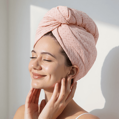 Pink Drawstring Hair Turban - Vividreamore